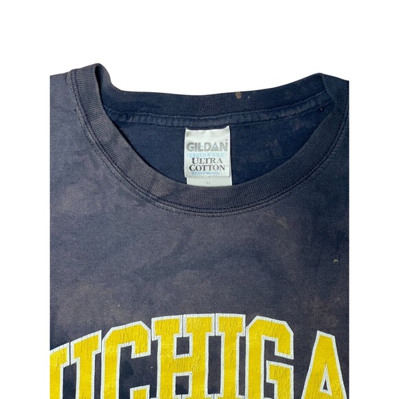 Vintage Y2K Gildan T-Shirt University of Michigan Tie-Dye Bleached College Sz XL - Picture 6 of 8